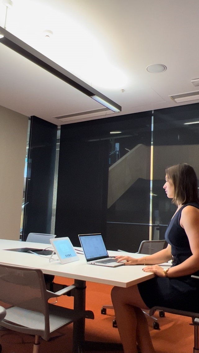 emily in a virtual meeting