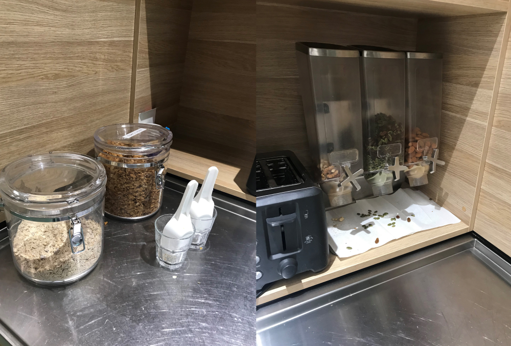 Capgemini Australia Graduate - Counter top with cereal jars and nut bar.